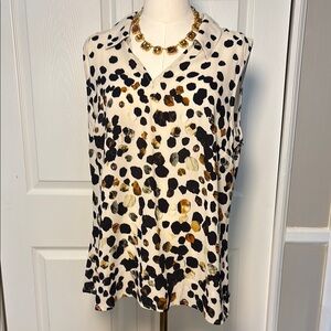 CAbi Chic Polka Dot Sleeveless Blouse